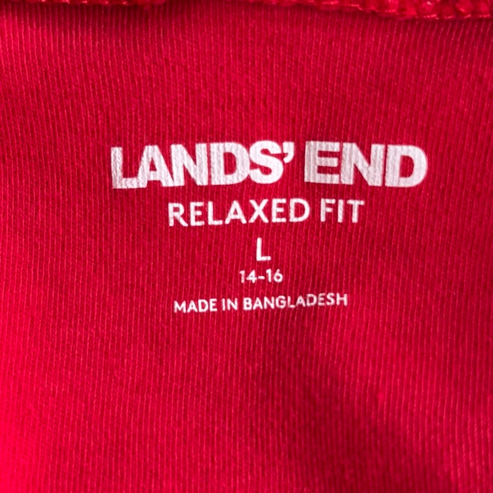 •Lands' End• Red Mock Turtleneck Top - Size Large (14-16) - Picture 2 of 9